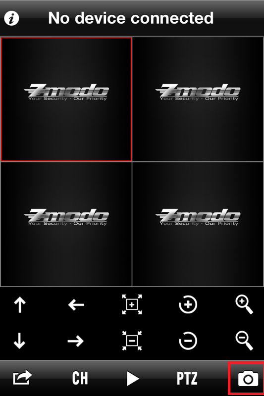 Zmodo Knowledge Base Capture Image with Zviewer on iPhone